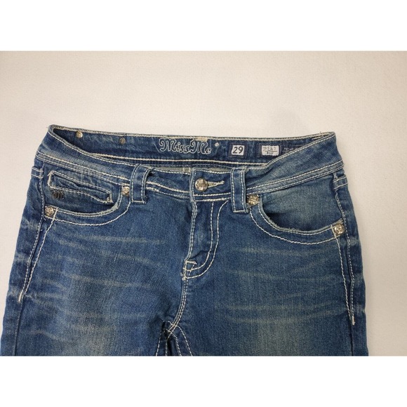 Miss Me Boot Cut angle Cut Rhinestone Size 29 JP 5117 - Picture 6 of 11